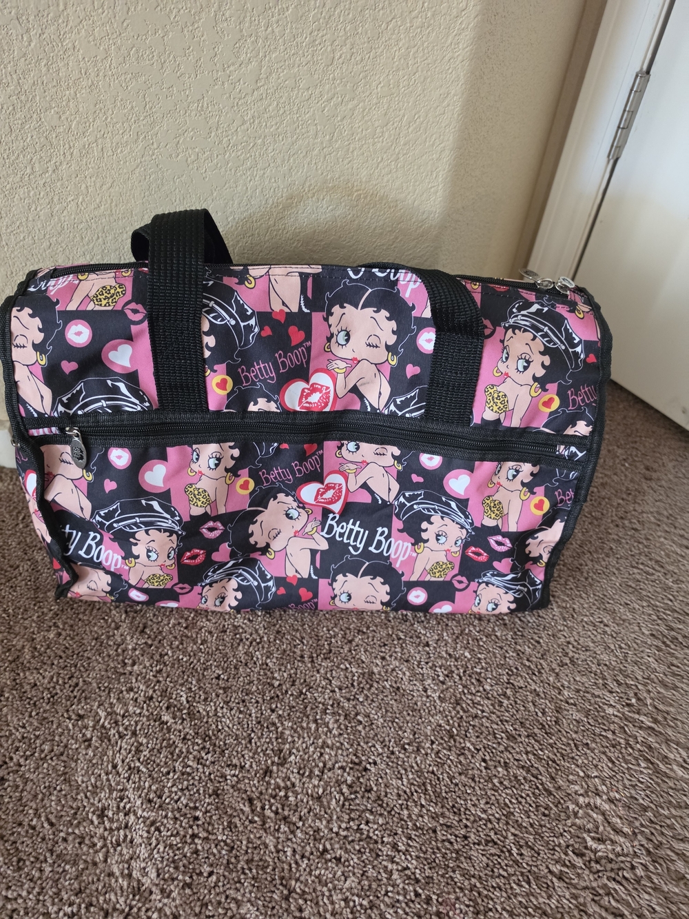 Betty Boop- Biker Babe Canvas- Zippered weekender- tote- travel bag
